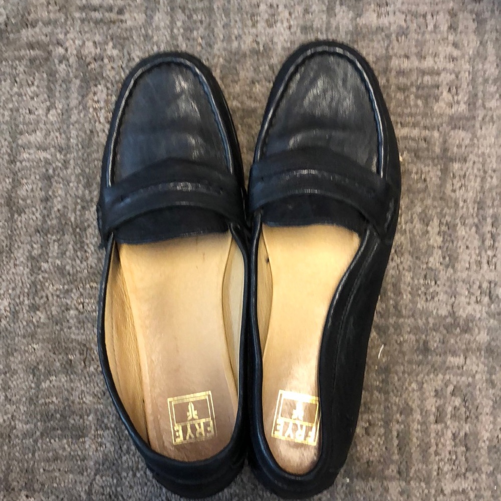 Frye penny loafers black size 9.5